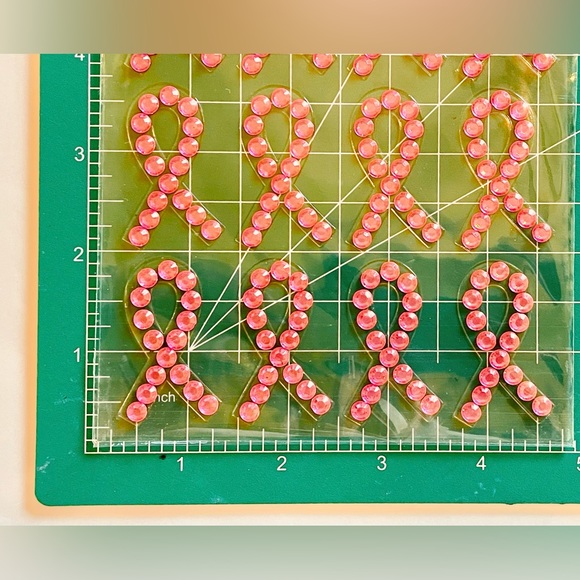 Breast Cancer Awareness Pink Ribbon Gem Stickers Embellishments Crafts 64 Ct - Picture 4 of 4